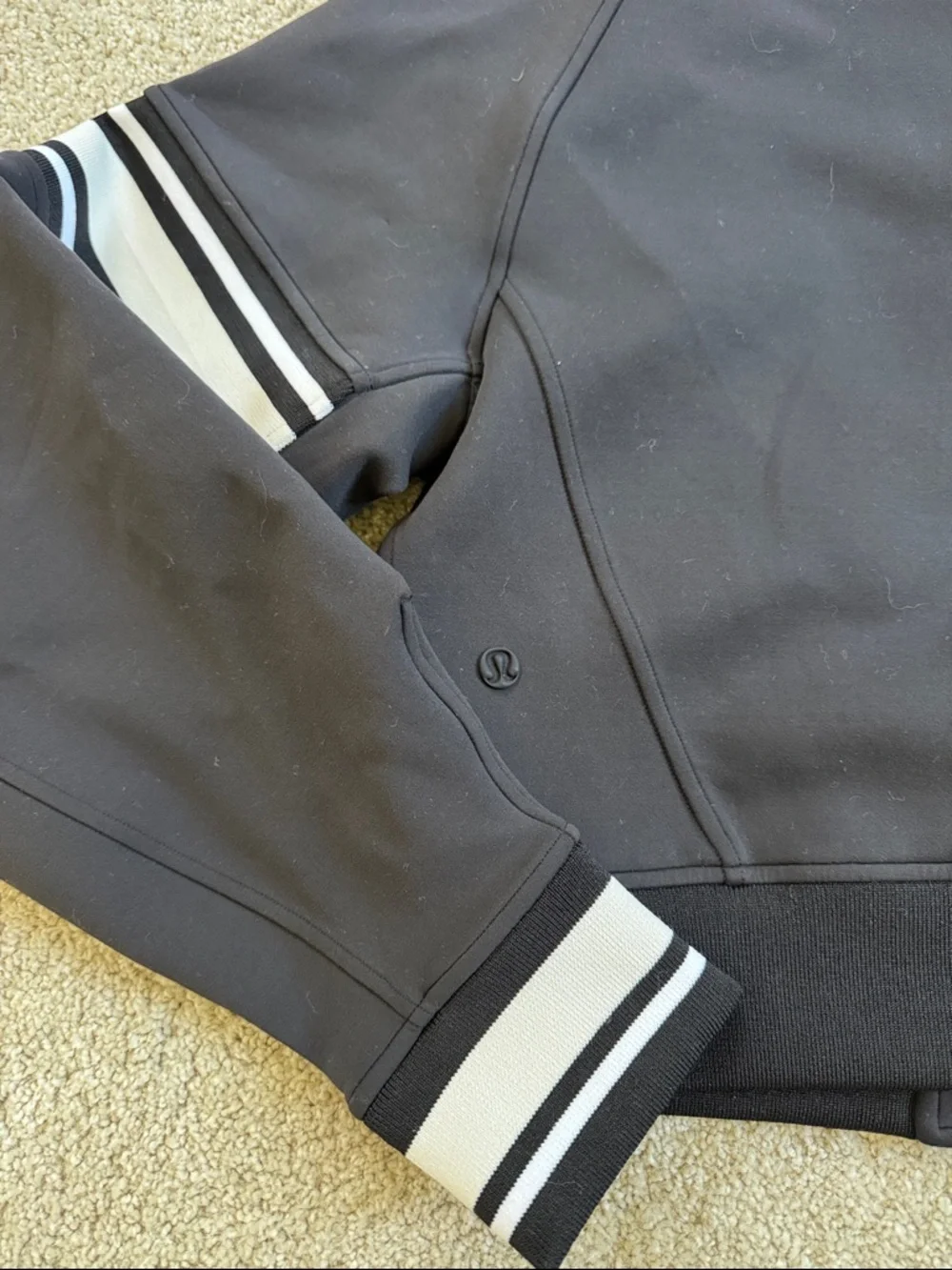 LULULEMON Black White Varsity Jacket 6/S
